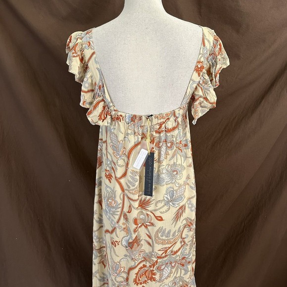 NEW House of Harlow 1960 Boho Maxi Dress SMALL Flutter Sleeves - w/ Pockets - Picture 4 of 10